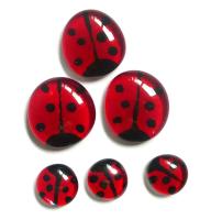 Little glass ladybirds
